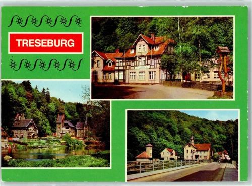 Treseburg Rückseite mit Abschürfungen bzw Kleberesten FDGB Erholungsheim Luppbode Rat der Gemeinde Ort handschriftlich