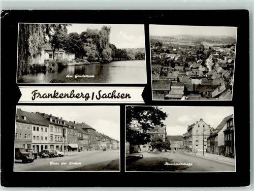 Frankenberg Am Gondelteich Platz der Einheit Humboldtstraße Rückseite mit Abschürfungen bzw Kleberesten