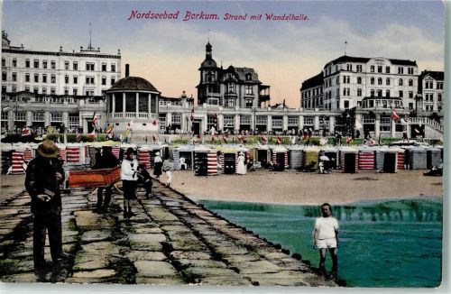 Borkum Strand Strandpromenade Wandelhalle Nordsee Hotel