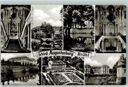 Brühl Schloß Augustusburg Treppenhaus Schloßgraben Mönchweiher Weißweiher Ostseite
