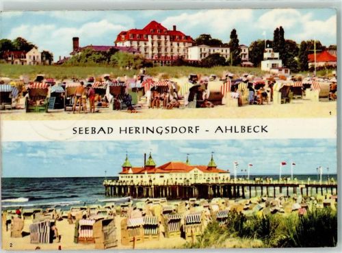 Ahlbeck Blick auf FDGB-Heim Solidarität Heringsdorf Ahlbeck Seebrücke