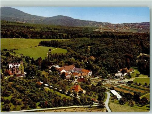 Rettershof Fliegeraufnahme Klostergut Rettershof im Taunus mit Café Gasthaus Rettershof Rückseite mit Abschürfungen bzw Kleberesten