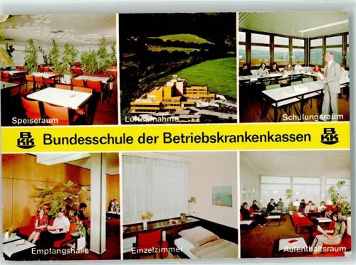 Rotenburg Bundesschule der Betriebskrankenkassen BKK Speiseraum Fliegeraufnahme Schulungsraum Empfangshalle Einzelzimmer Aufenthaltsraum