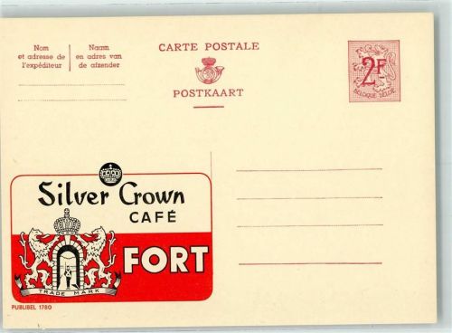 Silver Crown Cafe, Werbung , Publibel 1780 Belgische Ganzsache Wertstufe 2,00 Kaffee