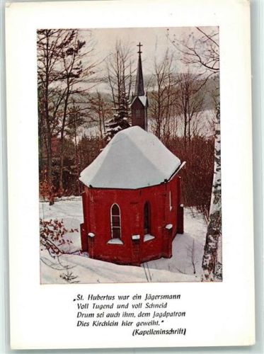 36119 W6404 Neuhof , Kr Fulda - St. Hubertuskapelle am Hattenhof Winter