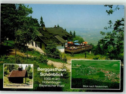 Neukirchen Berggasthaus Schönblick Hohenbogen Kapelle Blick nach Neukirchen