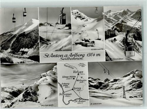 St. Anton Valluga-Gipfelbahn Ulmer-Hütte Vallugabahn St. Christoph Winter