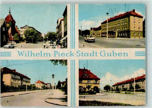 Guben Wilhelm-Pieck-Straße Friedrich-Engels-Straße mit Wilhelm-Pieck-Schule Karl-Marx-Straße