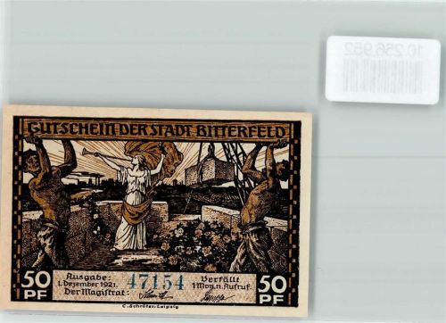 Bitterfeld Notgeld 50 Pfennig Brikettpressen-Raum