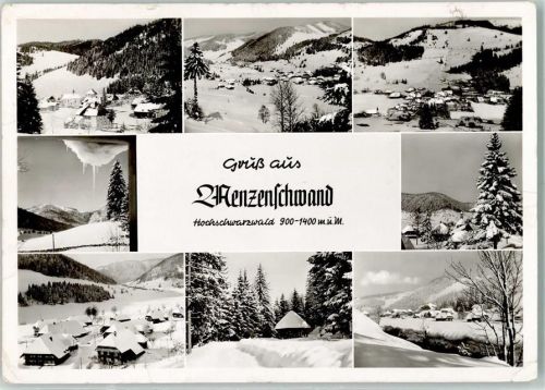 Menzenschwand Rückseite mit Abschürfungen bzw Kleberesten Winter Landschaften