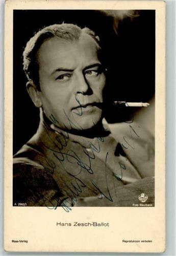 Hans Zesch-Ballot Ross-Verlag Originalautogramm Filmschauspieler