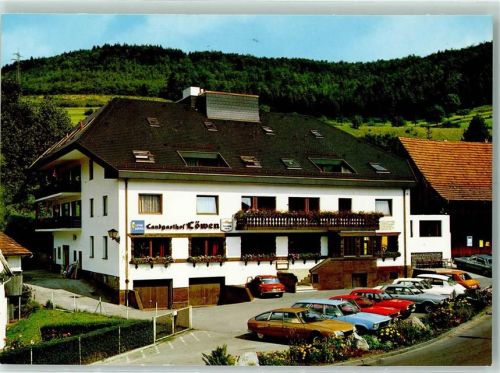 Blumberg Rückseite mit Abschürfungen bzw Kleberesten Gasthaus Löwen