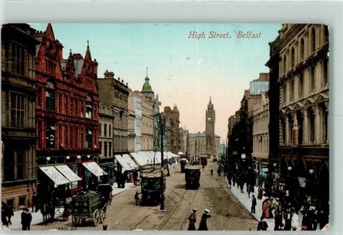 Belfast 1910 High Street , Streetcar , Straßenbahn AK