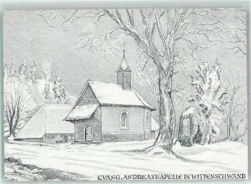 Wittenschwand Rückseite mit Abschürfungen bzw Kleberesten Andreaskapelle