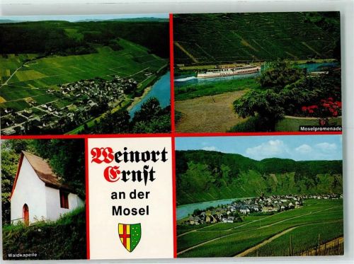 Ernst Rückseite mit Abschürfungen bzw Kleberesten Dampfschiff auf der Mosel Waldkapelle