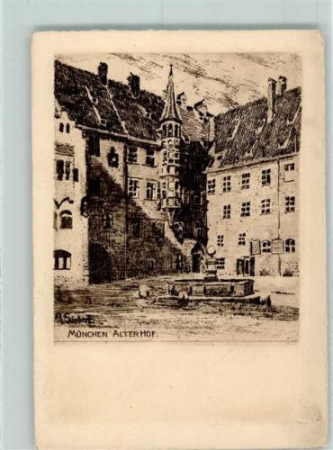 München Alter Hof Radierung