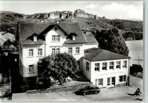 Lichtenhain Rückseite mit Abschürfungen bzw Kleberesten Gasthaus Heiterer Blick