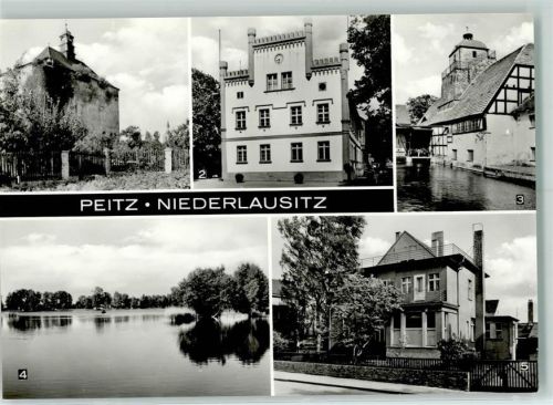Peitz Festungsturm Rathaus Hammerwerk Rückseite mit Abschürfungen bzw Kleberesten