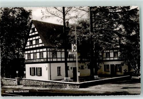 Hattgenstein Rückseite mit Abschürfungen und Kleberesten Hotel Waldfriede Inhaber Hellmut Schulze