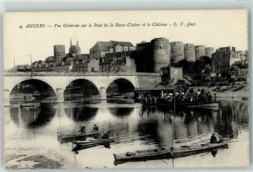 Angers 1915 Le Pont de la Basse-Chaine et le Chateau, Fischer AK