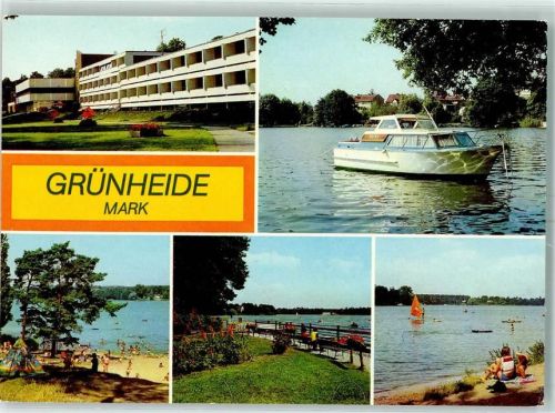 Grünheide Erholungsheim Werlsee Peetzsee Badestrand Motorboot