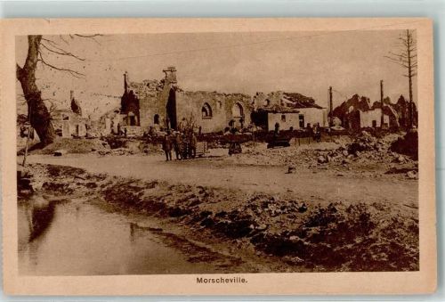 Marcheville 1916 Feldpost WK I Nr. 253 zerstörte Gebäude