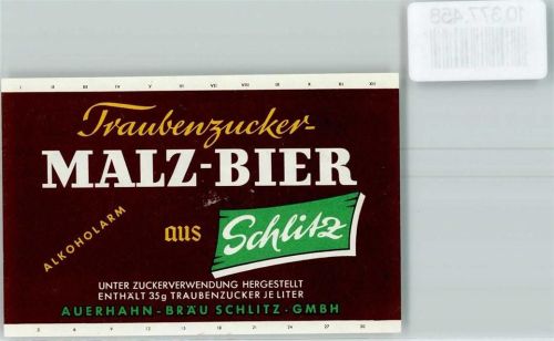 Schlitz Traubenzucker-Malz-Bier Auerhahn-Bräu
