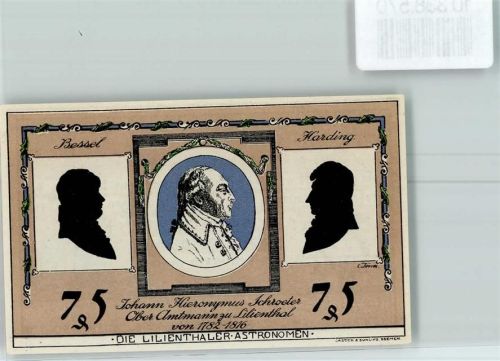 Lilienthal 75 Pfennig der Sparkasse Lilientaler Astronomen