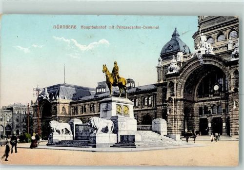 Nürnberg 1908 Hauptbahnhof Prinzregentenplatz