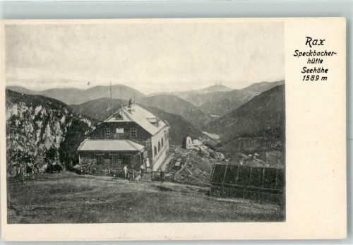 Josef Speckbacher Hütte Hüttenstempel Beschreibung aufgeklebt