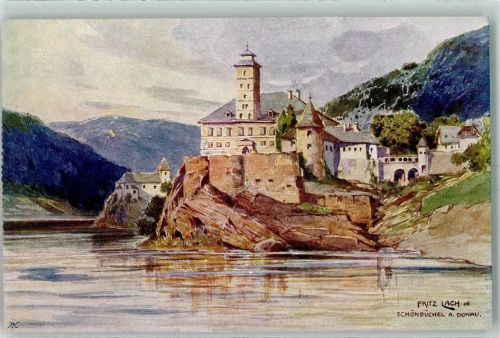 Krasna Lipa Burg Schönbüchel sign.Fritz Lach 1906