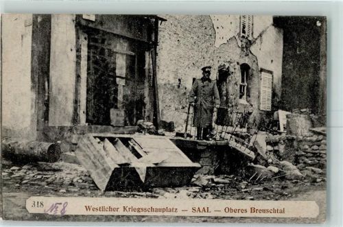 Saales 1916 Feldpost WK I zerstörte Gebäude