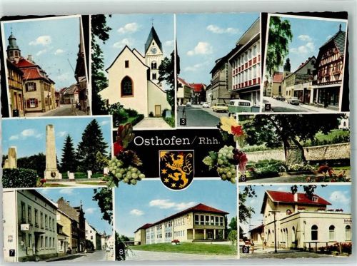 Osthofen Rathaus Sparkasse Kriegerdenkmal Friedr. Ebert Str. Bahnhof