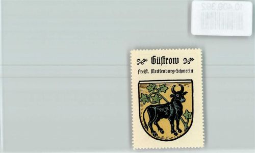 Güstrow Vignette Wappen Kaffee Hag ca 1920-1940 Stier