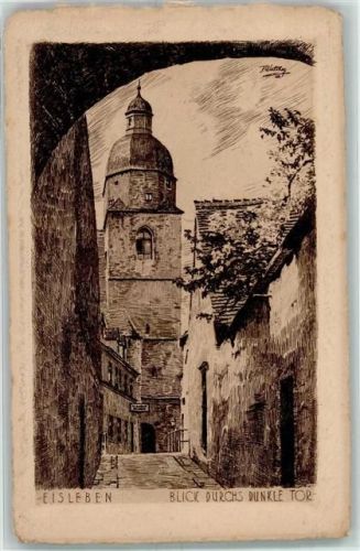 Lutherstadt Eisleben Blick durchs dunkle Tor