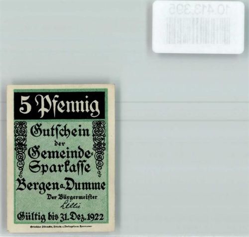Bergen Notgeld Alte Amtsvogtei