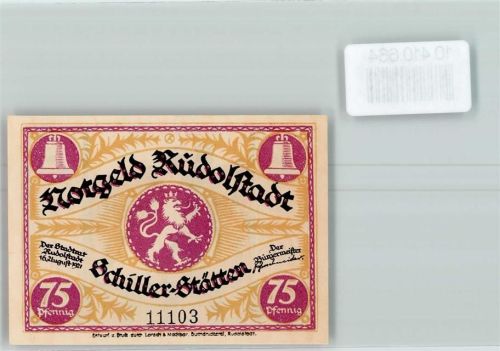 Rudolstadt Notgeld Schillers Wohnung