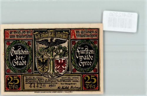 Fürstenwalde Notgeld Kaiser Karl IV. Scherenschnitt