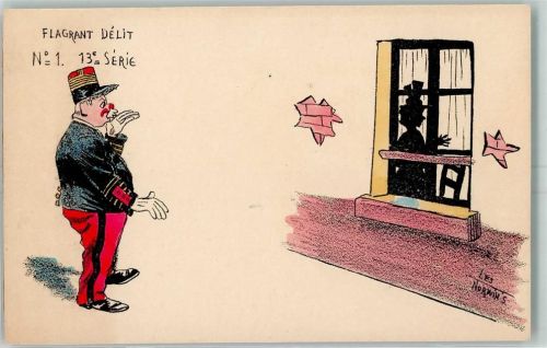 1900 Flagrant Delit Nr. 1 Serie 13 sign. Les Normans AK
