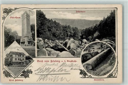 Felsberg 1906 Hotel Felsberg Ohly-Turm Felsenmeer Riesensäule