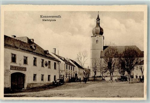 Konnersreuth Marktplatz Kirche Auto-Werkstätte
