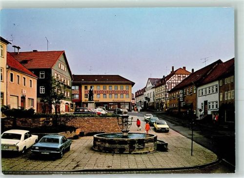 Tann Marktplatz Brunnen Sparkasse