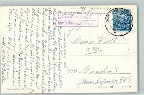Großenhain Landpoststempel Großraschütz über Großenhain Bz. Dresden