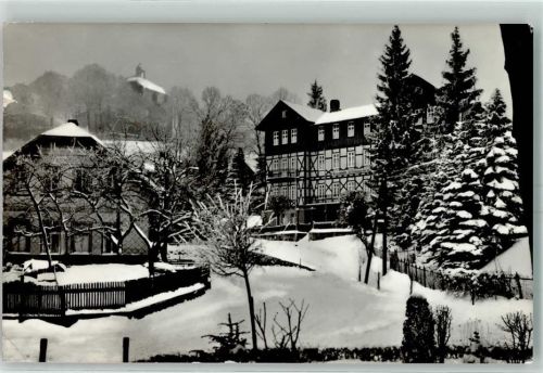 98716 O6303 Elgersburg - Am Eisenbahn-Erholungsheim Fachwerkhaus Tanne Winter
