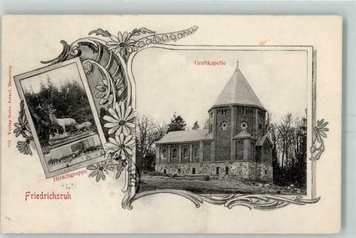 Friedrichsruh 1903 Hirschgruppe Gruftkapelle