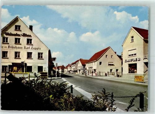 89269 W7917 Vöhringen , Iller - Gasthaus Bräuhaus Karl Lepple Straßenwegweiser Geschäft Kaifler