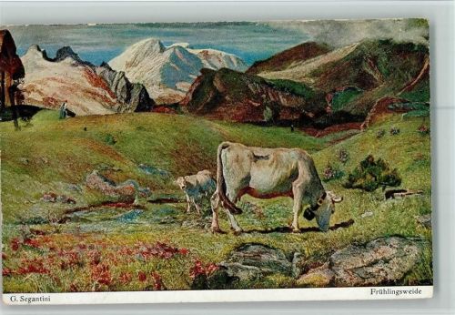 1930 Frühlingsweide - Kühe auf der Alm, Landwirtschaft - Bruckmann Nr. 29 AK