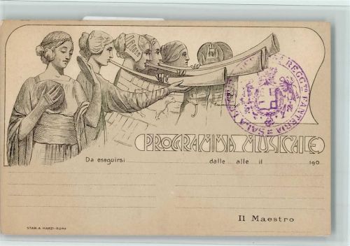 Roma Programma Musicale - Italien und Stempel , gute Erhaltung AK