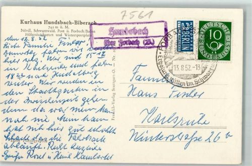 Hundsbach Landpoststempel über Forbach