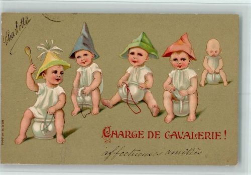 Charge de Cavalerie - Litho AK